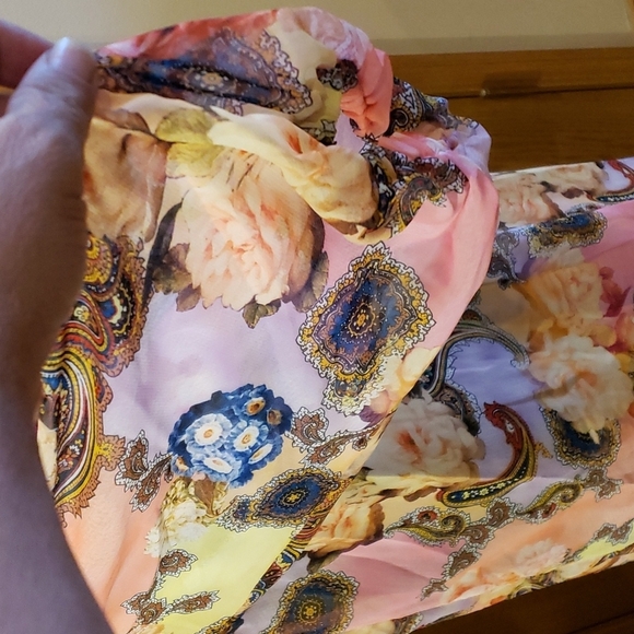 Maryan Melhorn sheer floral coverup embellished neckline - Picture 4 of 8